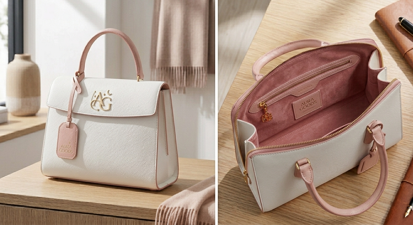 The Aura Goods Classic Leather Tote – Structured Everyday hand Bag